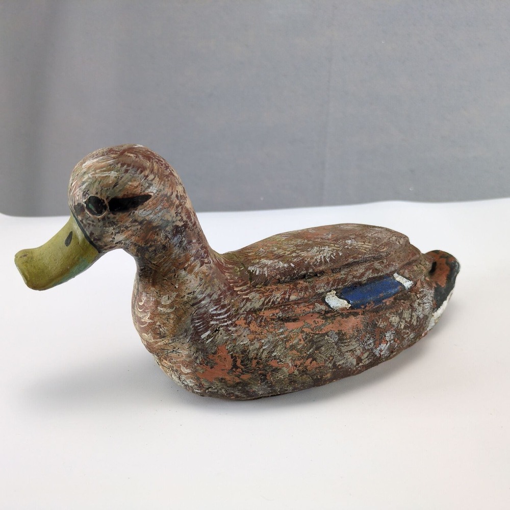 Vintage Handmade Clay‎ Pottery Duck Decoy Primitive Folk Art Rustic 10.5" OOAK